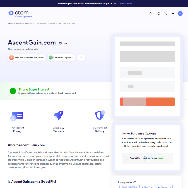  ascentgain.com screen
