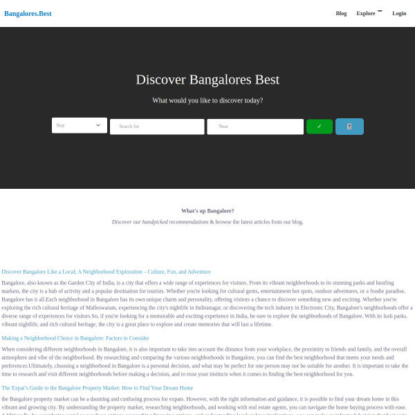 Read more about: Bangalores Best