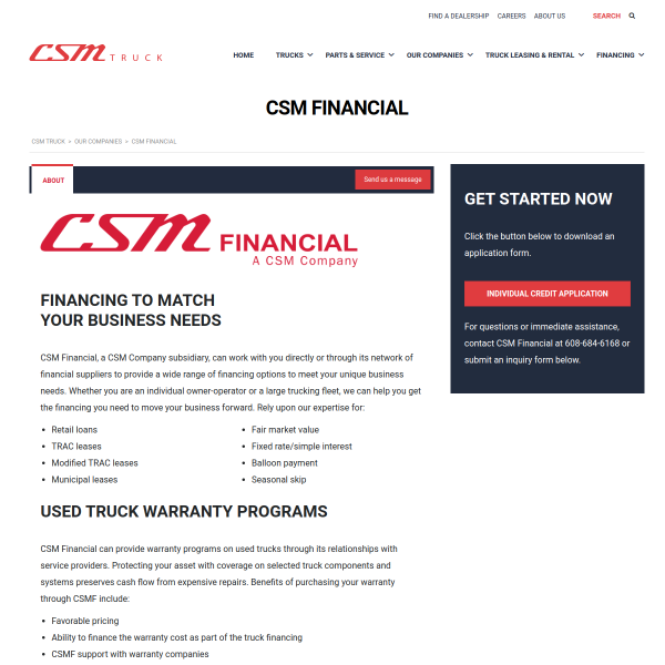  csmfinance.com screen