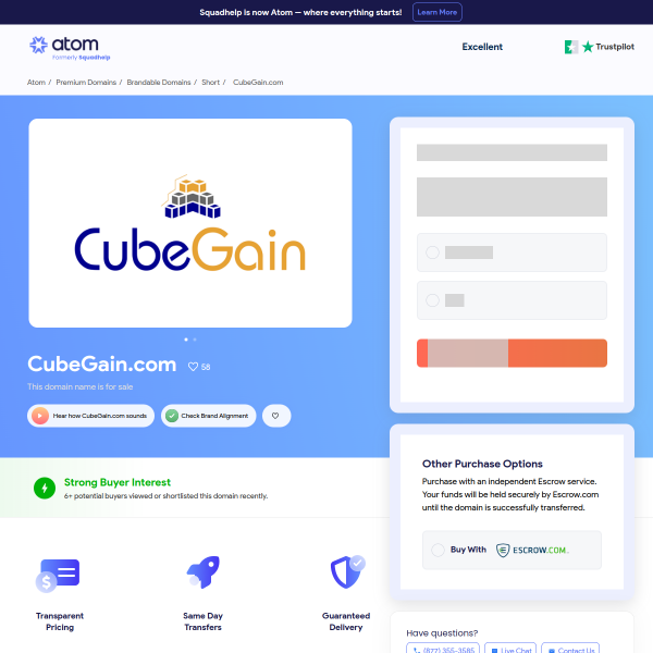  cubegain.com screen