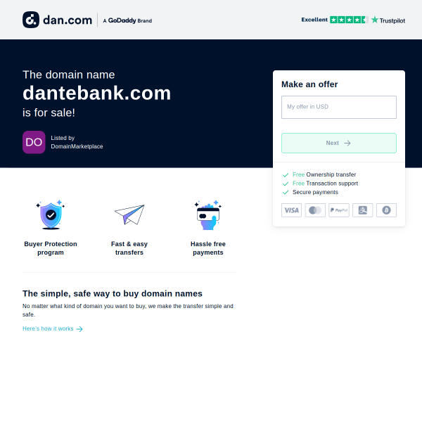  dantebank.com screen