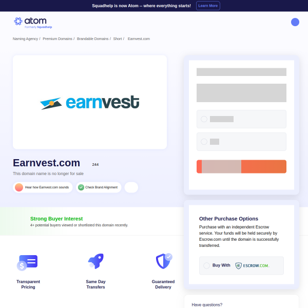  earnvest.com screen