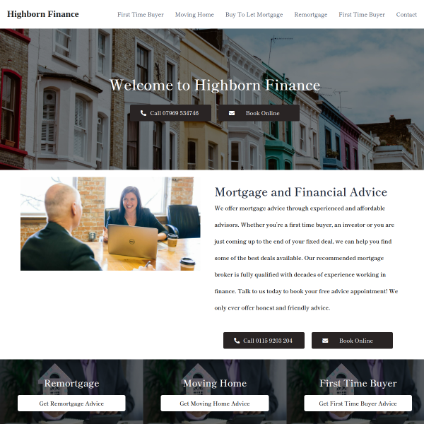  highbornfinance.com screen
