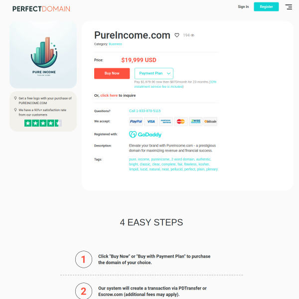  pureincome.com screen