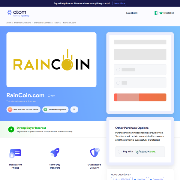  raincoin.com screen