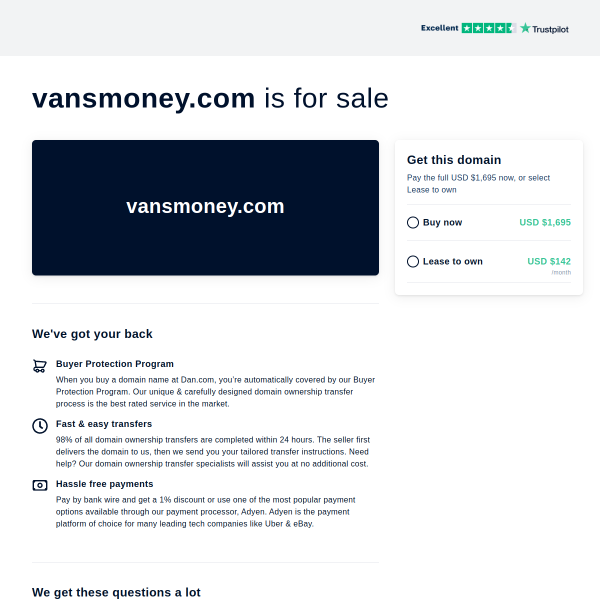  vansmoney.com screen