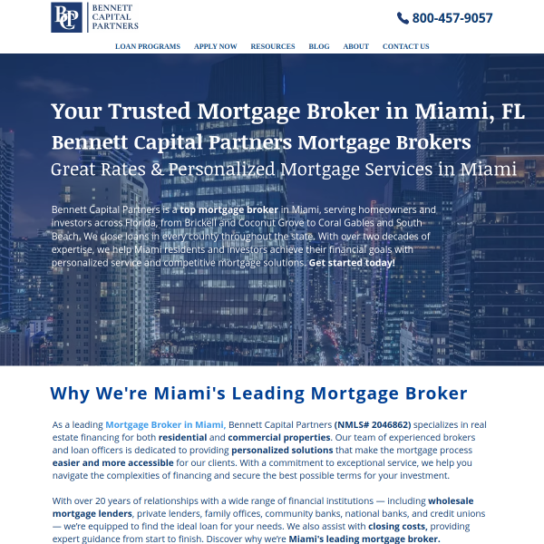 Bennett Capital Partners Mortgage Brokers | Mortgage Broker Miami