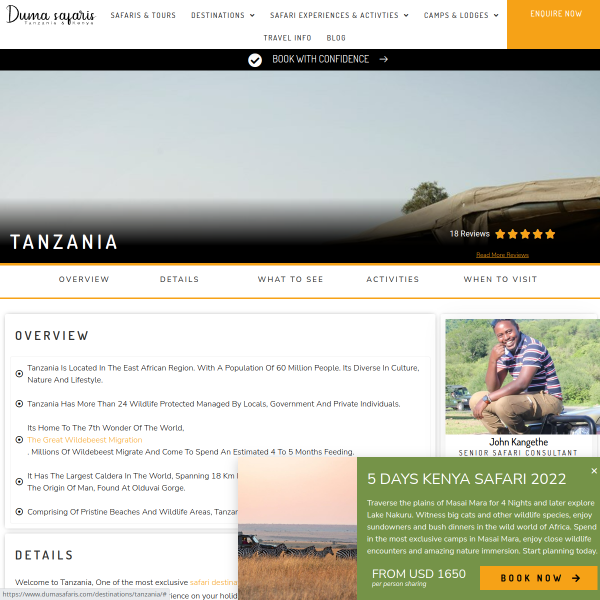 Luxury Safari Holidays in Tanzania