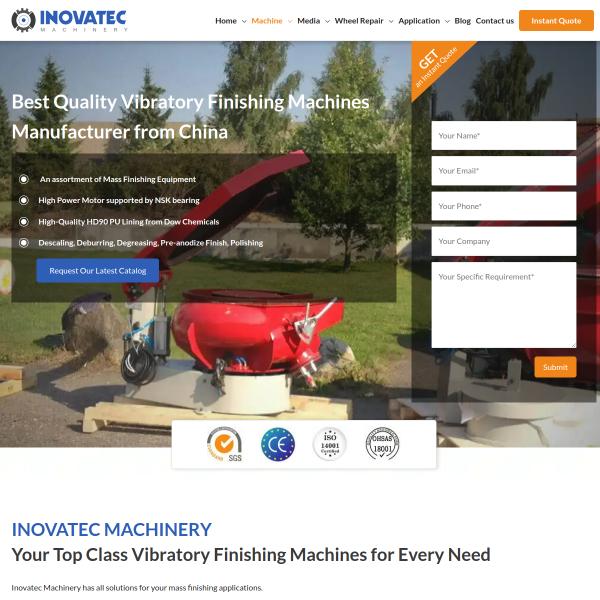 Read more about: Inovatec Machinery | Vibratory Finishing Machines | Mass Finishing Media