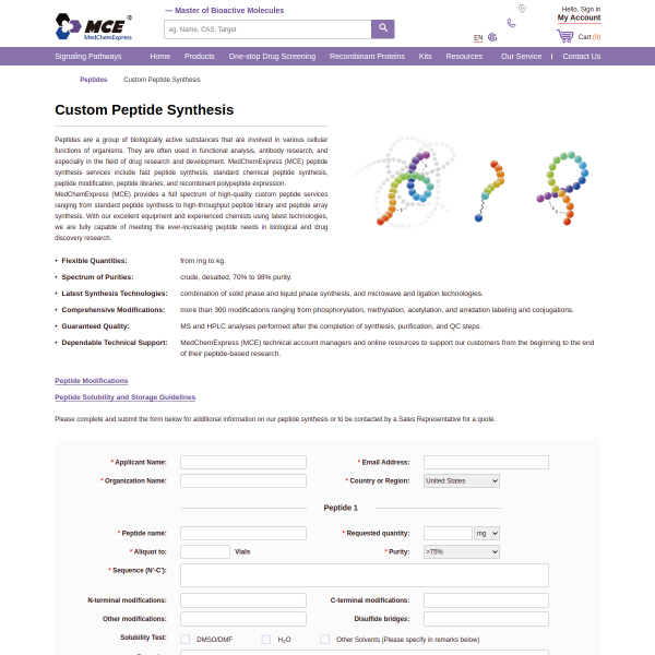 Read more about: Custom Peptide Synthesis