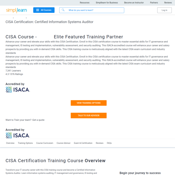 Read more about: CISA Certification Course