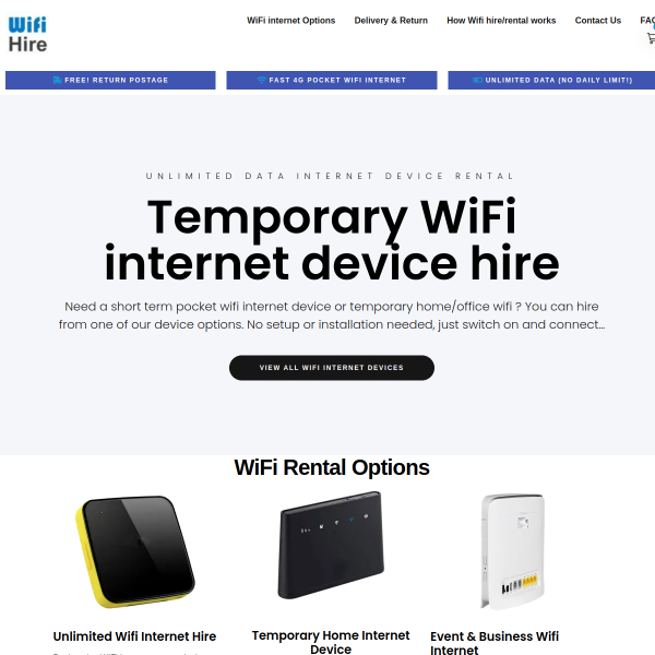 Read more about: Portable Wifi internet device hire for UK internet