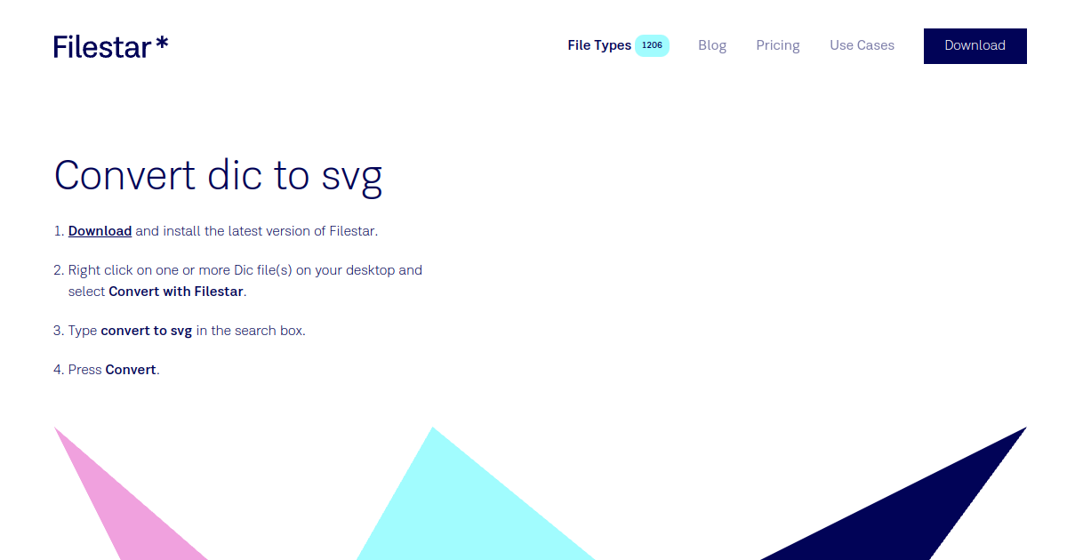 Filestar* | Convert dic to svg