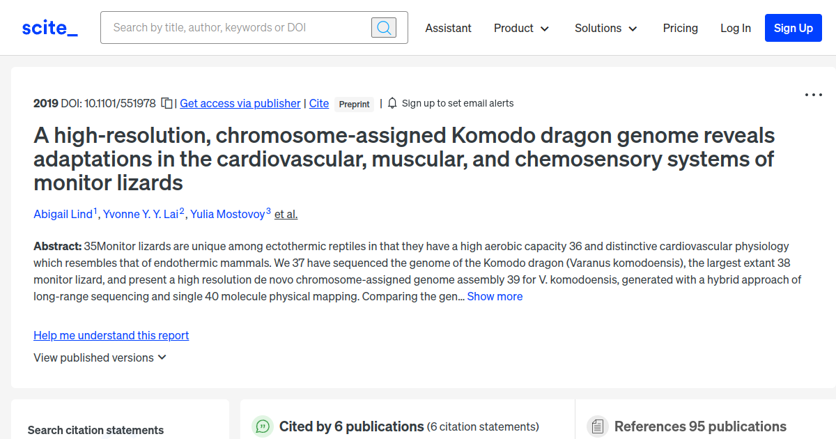 A highresolution, chromosomeassigned Komodo dragon genome reveals