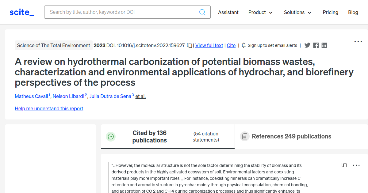 A Review On Hydrothermal Carbonization Of Potential Biomass Wastes ...