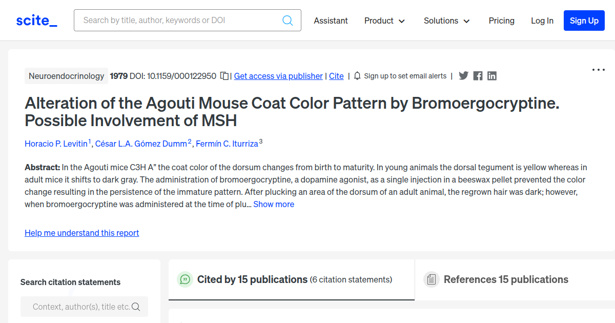 Alteration of the Agouti Mouse Coat Color Pattern by Bromoergocryptine