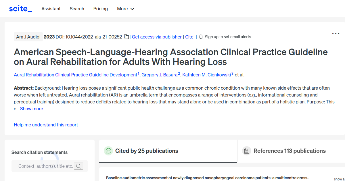American SpeechLanguageHearing Association Clinical Practice