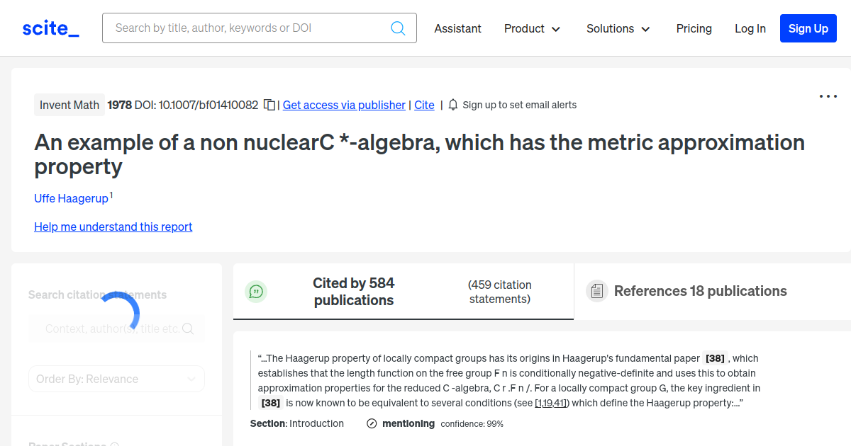 an-example-of-a-non-nuclearc-algebra-which-has-the-metric