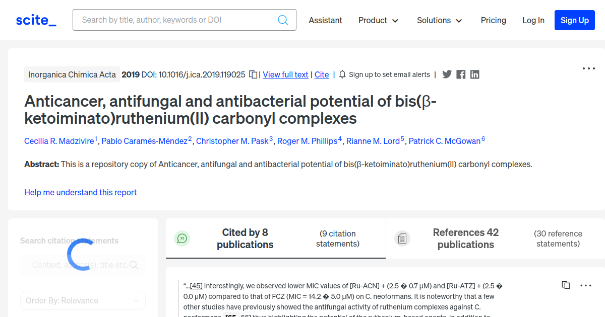 [citation Report] Anticancer Antifungal And Antibacterial Potential Of