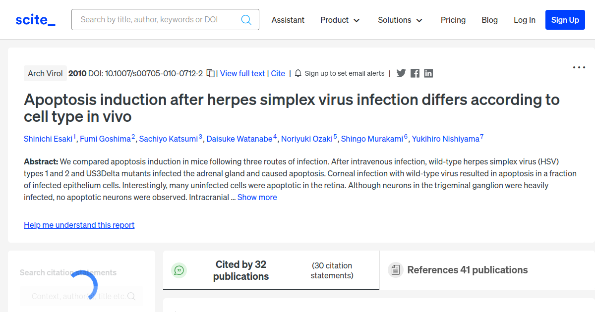 Apoptosis induction after herpes simplex virus infection differs