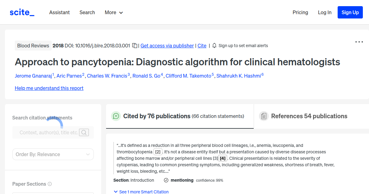 Approach to pancytopenia Diagnostic algorithm for clinical