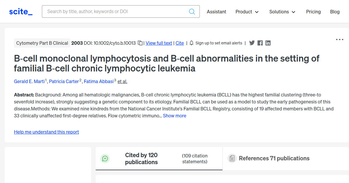 B-cell Monoclonal Lymphocytosis And B-cell Abnormalities In The Setting ...