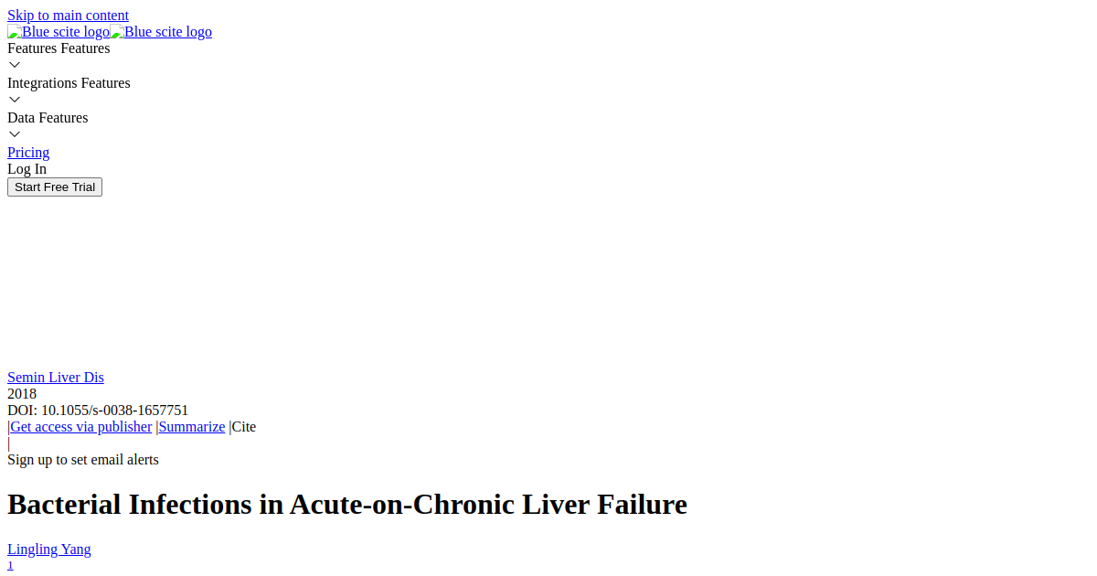 Bacterial Infections In Acute on Chronic Liver Failure scite Report 