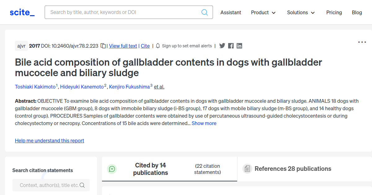 Bile Acid Composition Of Gallbladder Contents In Dogs With Gallbladder 