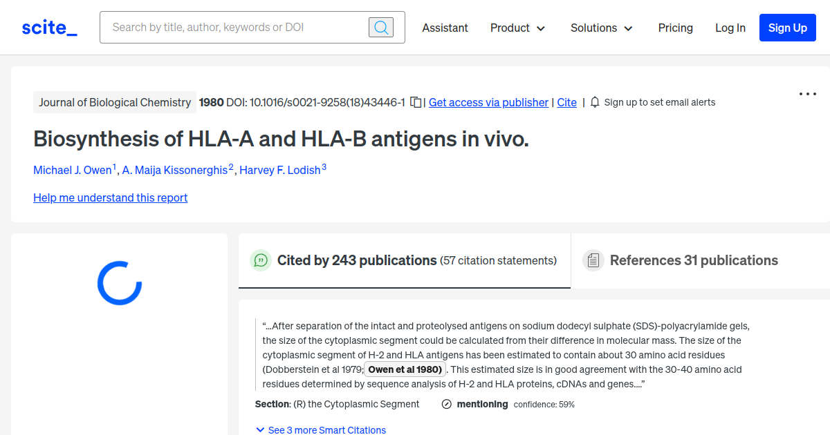 Biosynthesis of HLAA and HLAB antigens in vivo. [scite report]