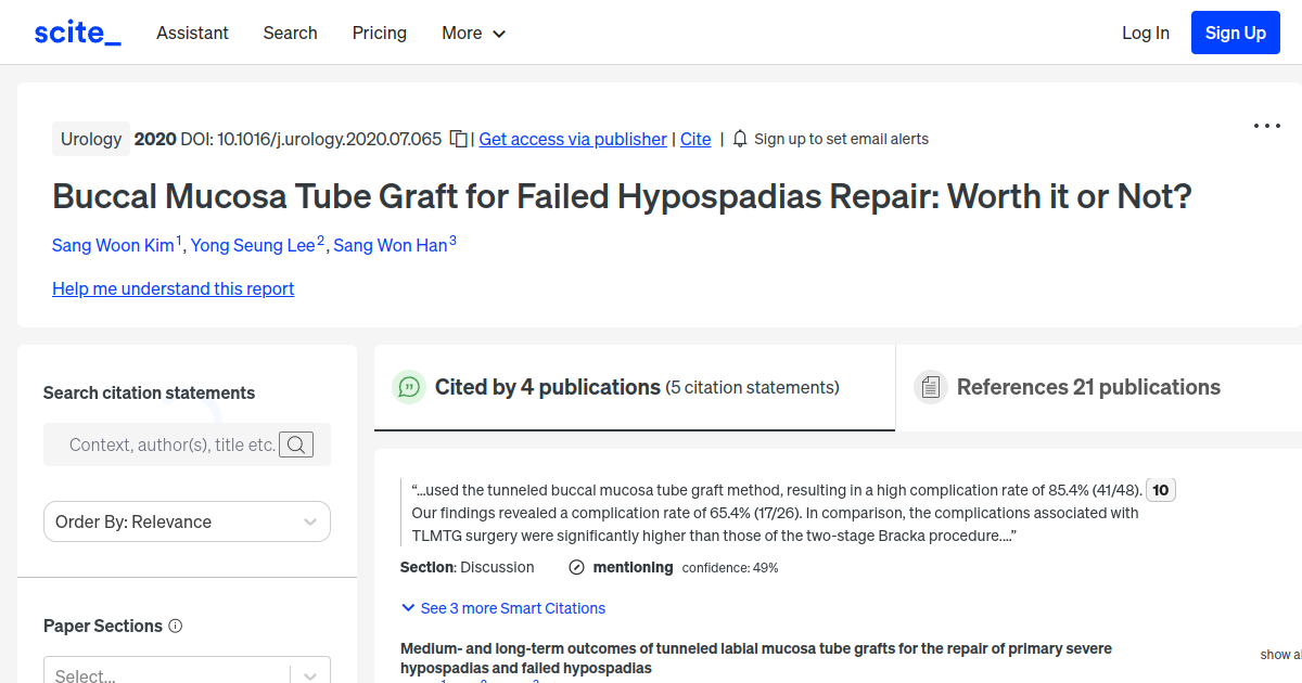 Buccal Mucosa Tube Graft for Failed Hypospadias Repair Worth it or Not