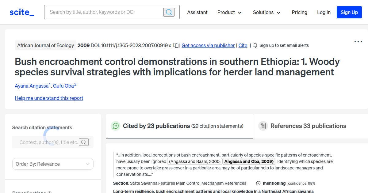 Bush encroachment control demonstrations in southern Ethiopia 1. Woody