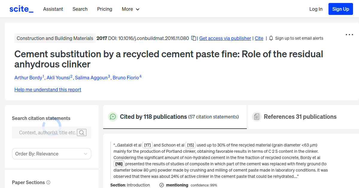 Cement substitution by a recycled cement