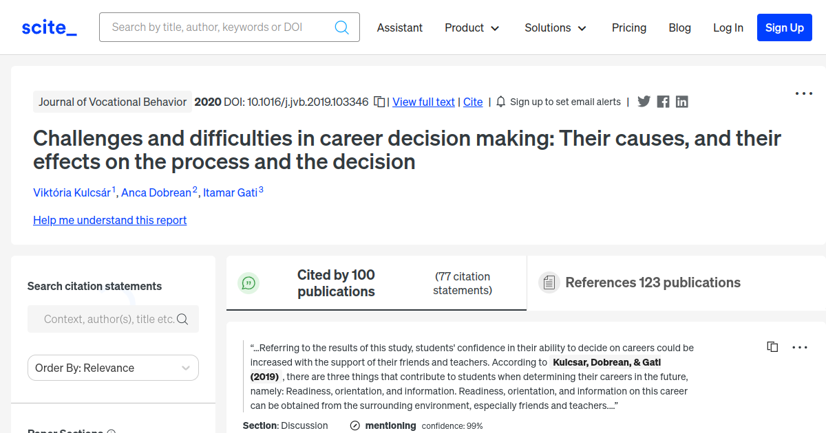 citation-report-challenges-and-difficulties-in-career-decision-making