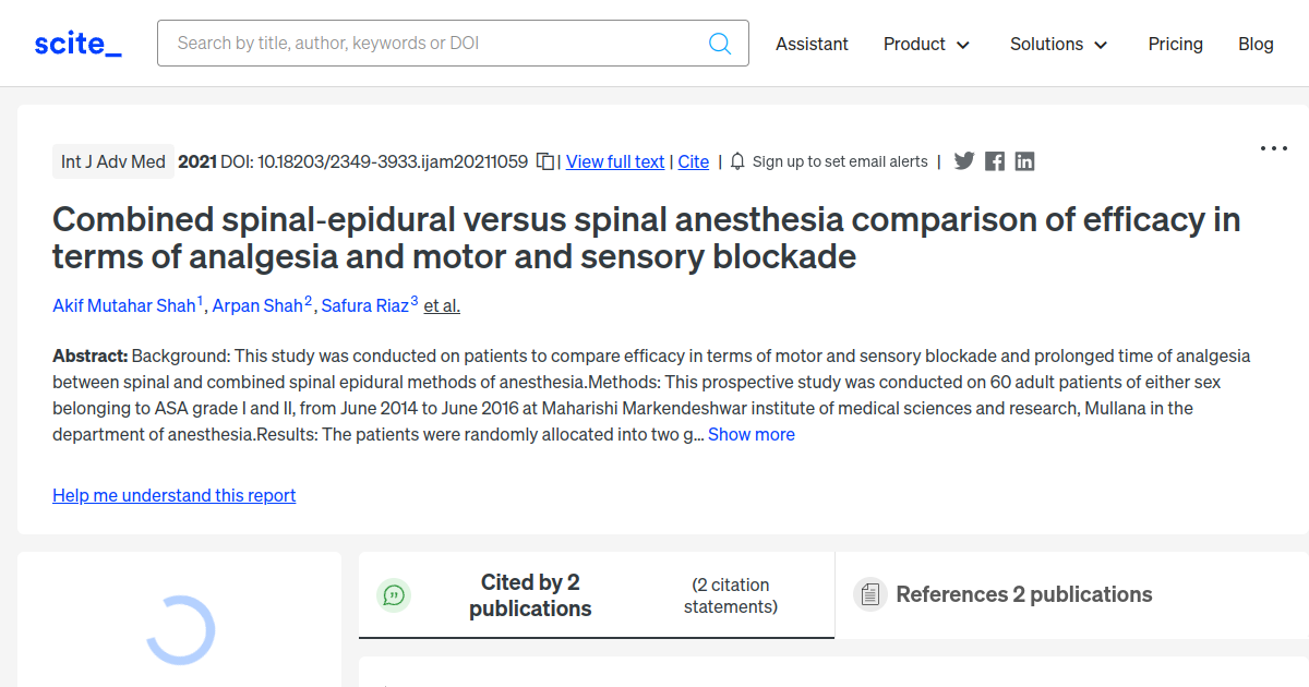 Combined spinal‐epidural versus spinal anesthesia comparison of