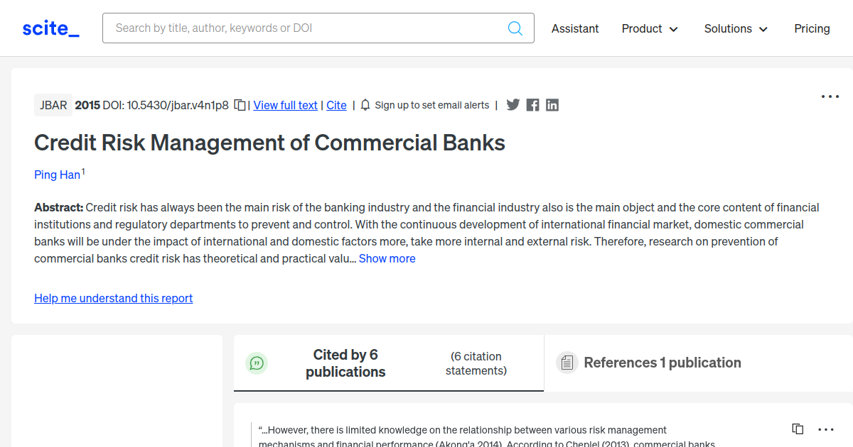 credit-risk-management-of-commercial-banks-scite-report