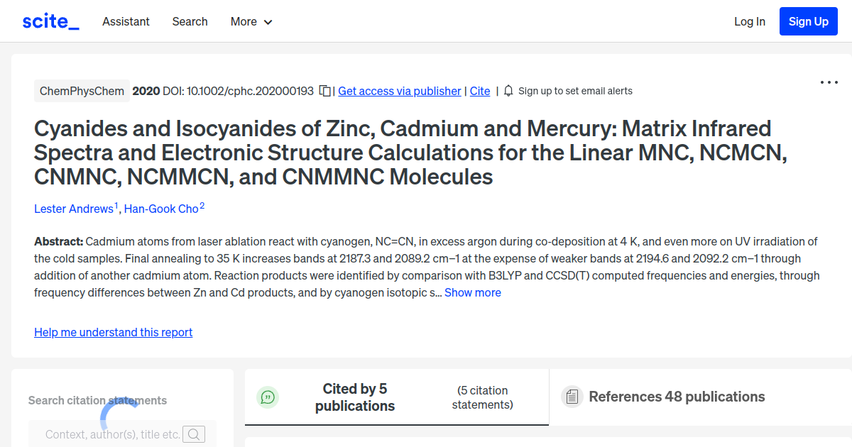 Cyanides and Isocyanides of Zinc, Cadmium and Mercury Matrix Infrared