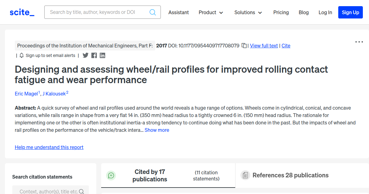 Designing and assessing wheel/rail profiles for improved rolling