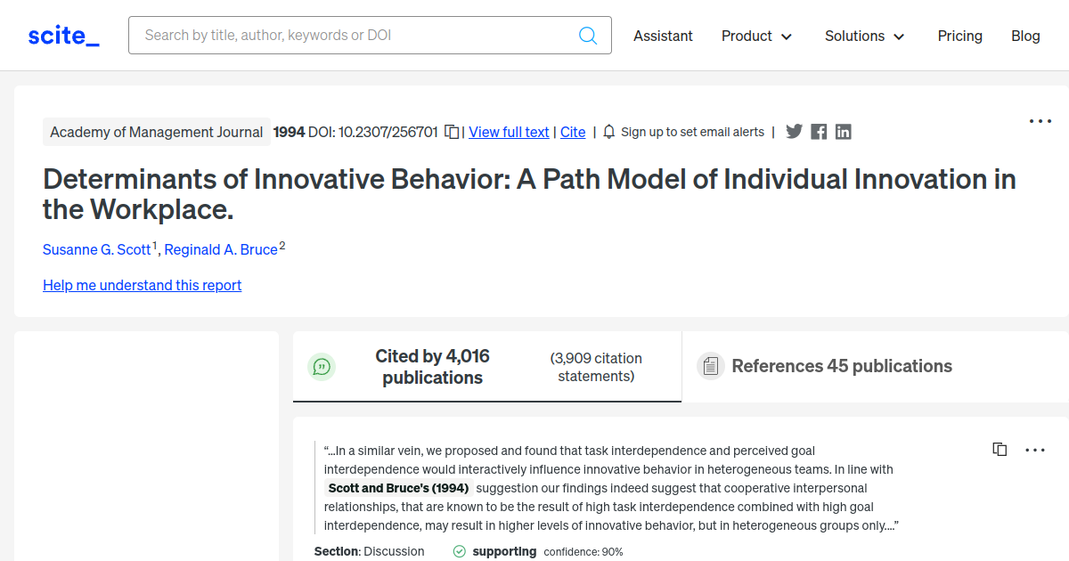 Determinants Of Innovative Behavior: A Path Model Of Individual ...