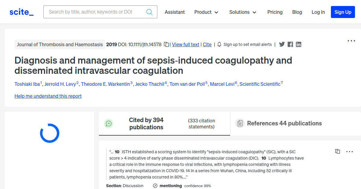 Diagnosis And Management Of Sepsis‐induced Coagulopathy And 