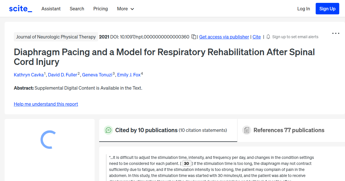 Diaphragm Pacing and a Model for Respiratory Rehabilitation After