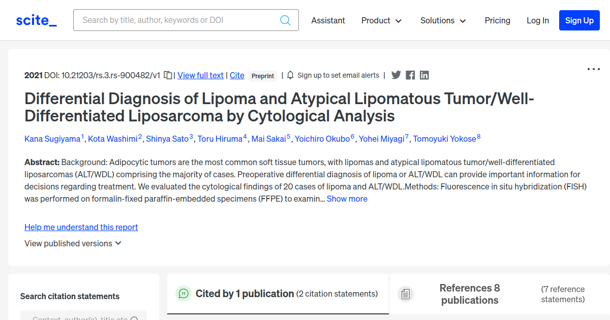 Differential Diagnosis Of Lipoma And Atypical Lipomatous Tumor Well 