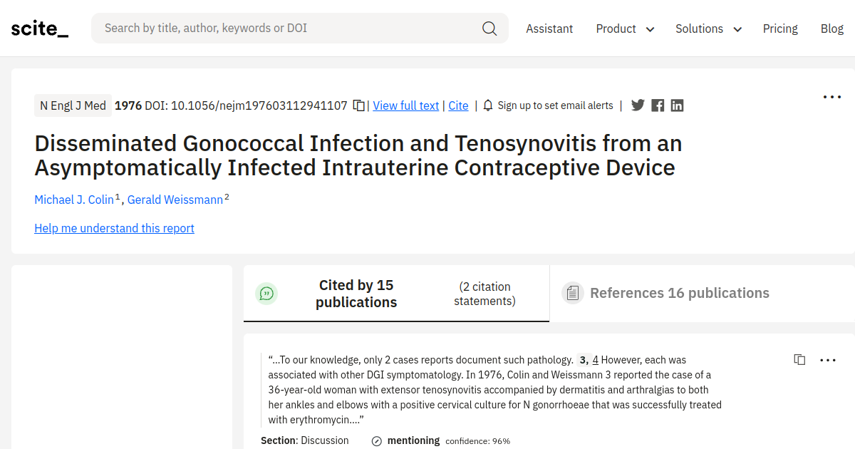 Disseminated Gonococcal Infection And Tenosynovitis From An