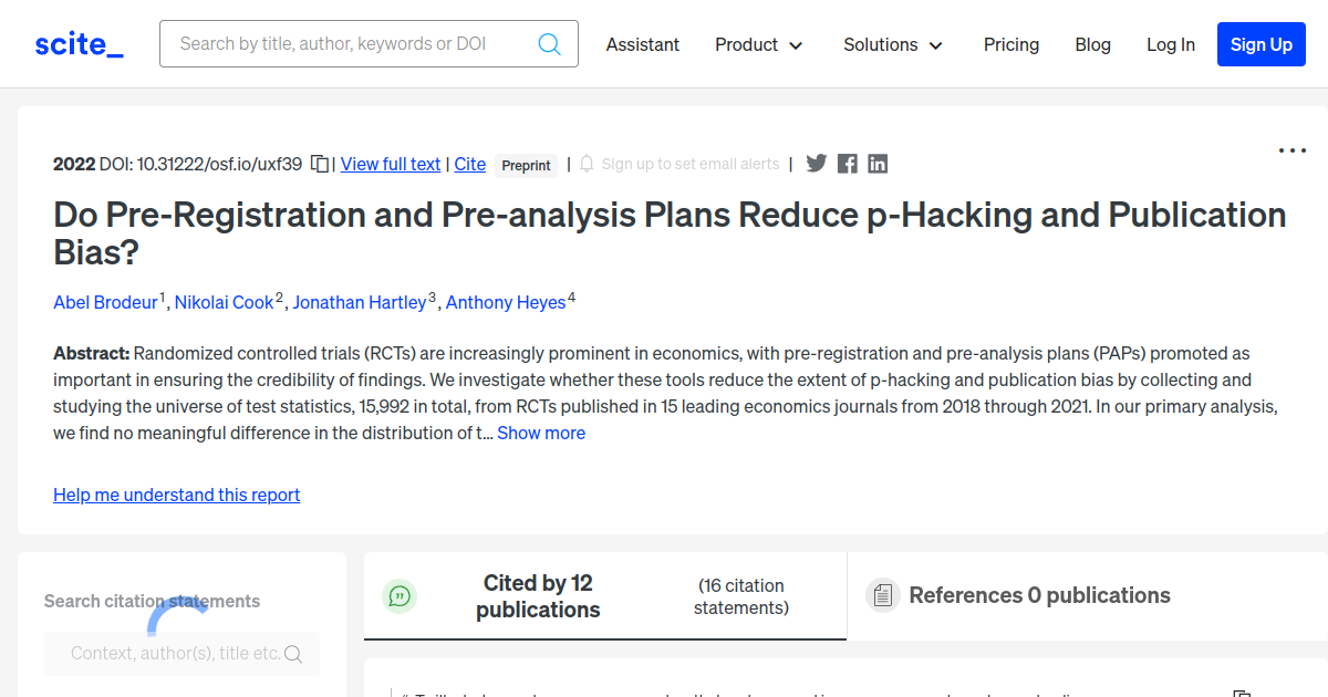 do-pre-registration-and-pre-analysis-plans-reduce-p-hacking-and