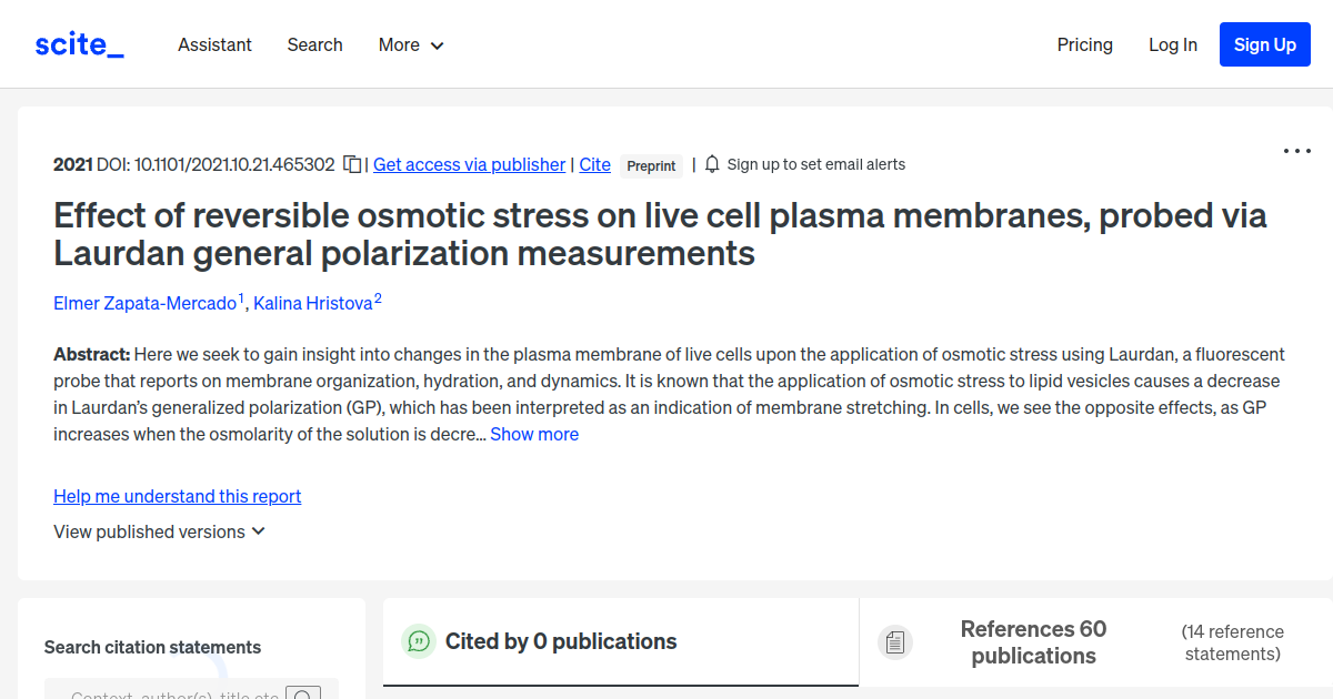 Effect of reversible osmotic stress on live cell plasma membranes