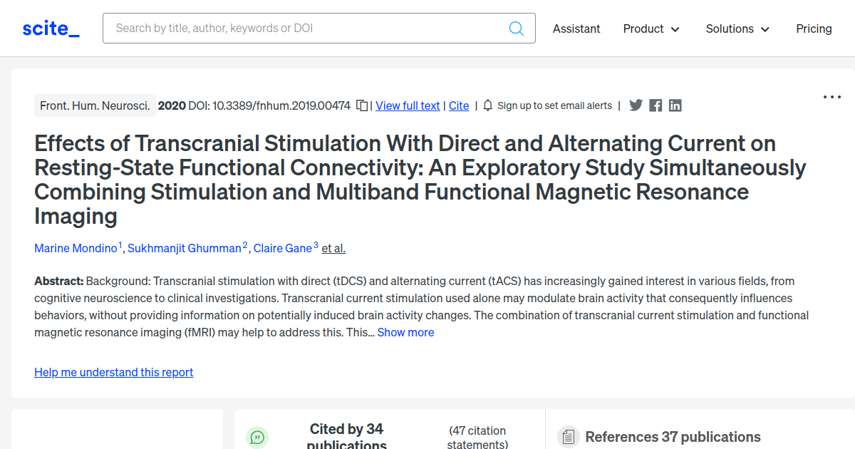 Effects Of Transcranial Stimulation With Direct And Alternating Current On Resting State 7692