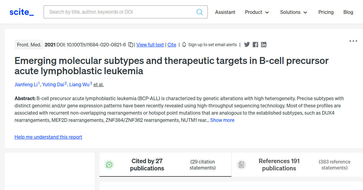 [citation Report] Emerging Molecular Subtypes And Therapeutic Targets ...