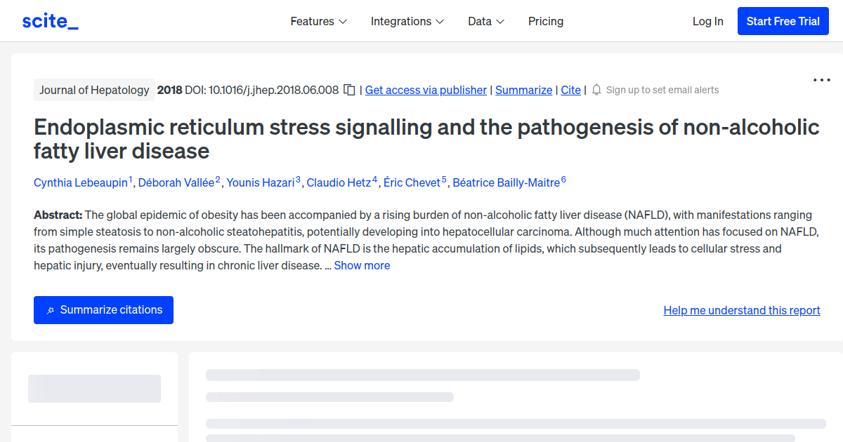 Visual Reference: Endoplasmic Reticulum Stress Signalling And The Pathogenesis Of Non