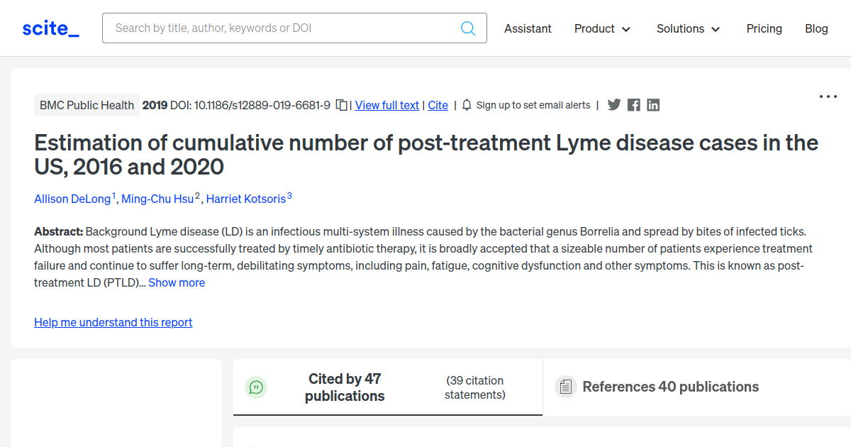 Estimation Of Cumulative Number Of Post-treatment Lyme Disease Cases In 