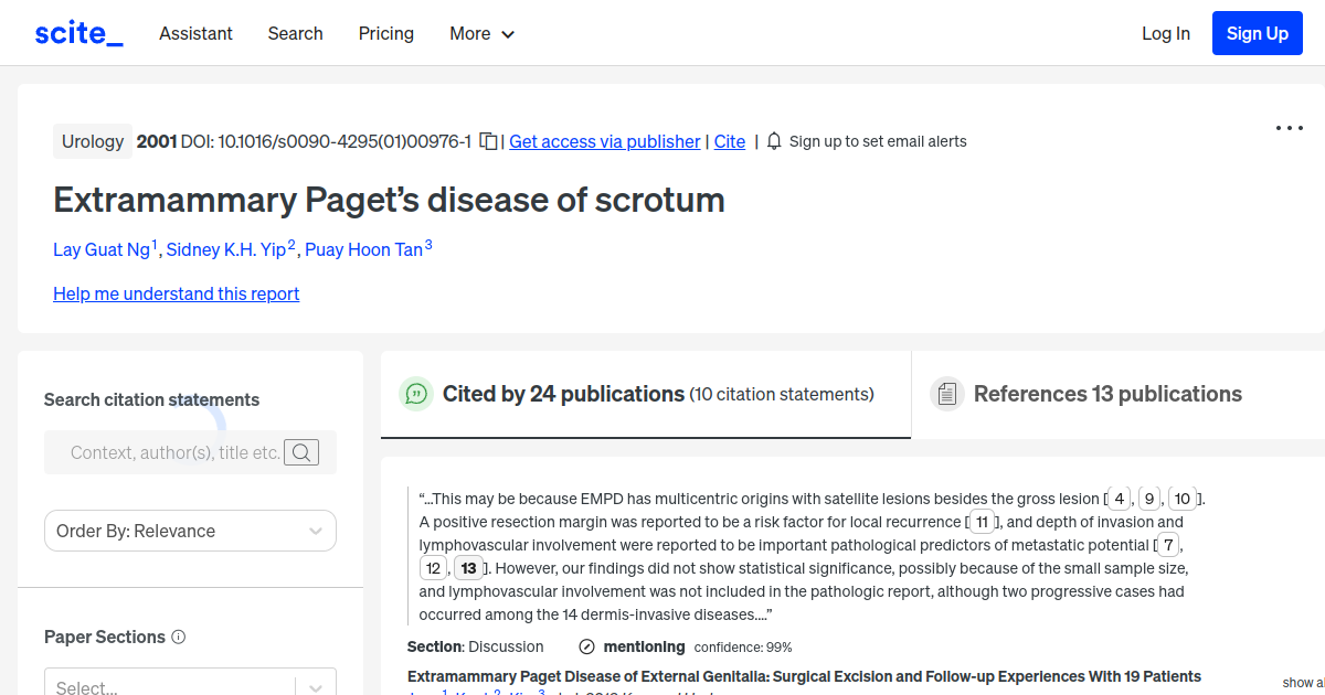 Extramammary Paget’s disease of scrotum [scite report]