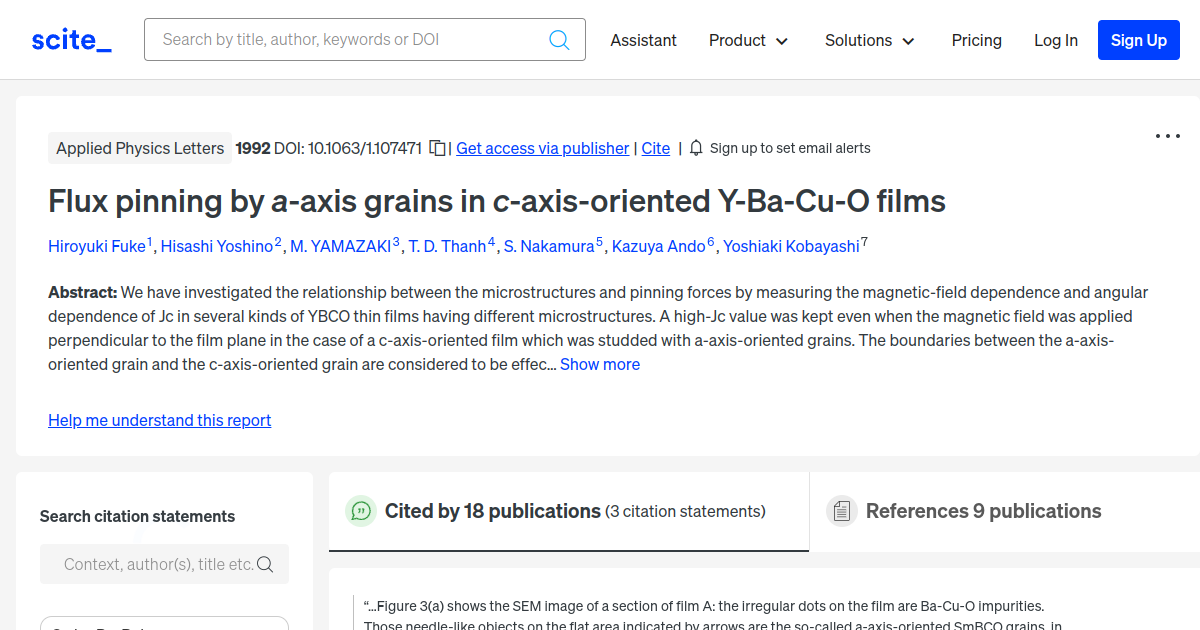 Flux pinning by a axis grains in c axisoriented YBaCuO films